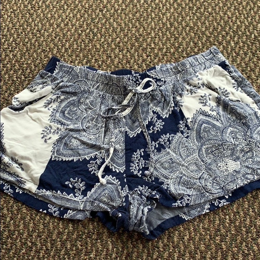 Blue and white shorts